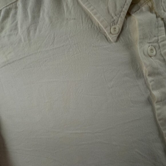 Calvin Klein Long Sleeve Button Up Shirt Men Size 100 (XL) Ivory Soft Viscose ** - Picture 14 of 16